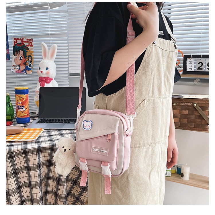 Túi xách đeo chéo BunBeat, Túi vải dễ thương cho học sinh đi học đi chơi TDC24