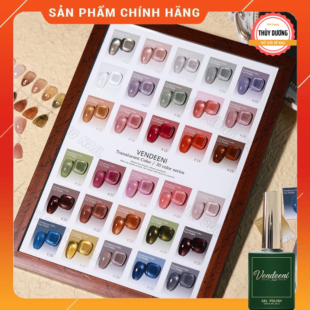 Sơn Gel Vendeeni Chính Hãng Bảng Màu Thạch 15Ml