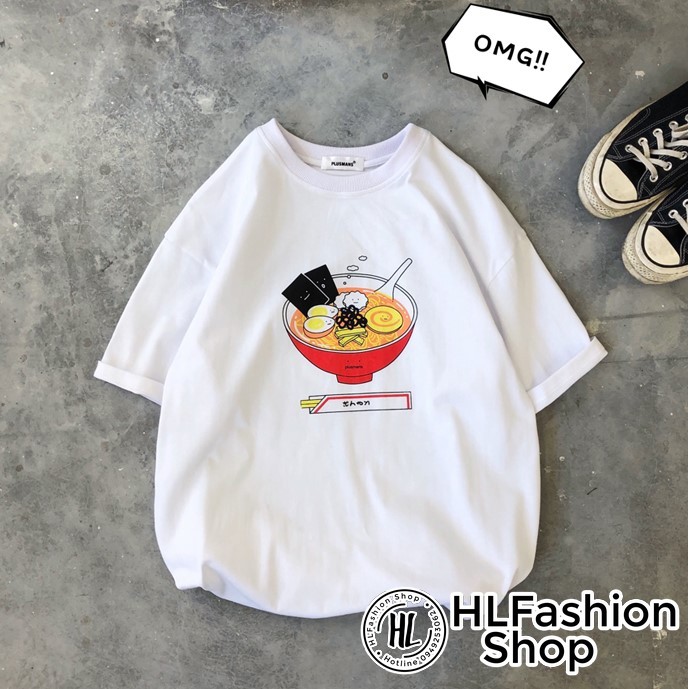 Áo thun tay lỡ form rộng Tô mì Ramen siêu kute, áo phông HLFashion