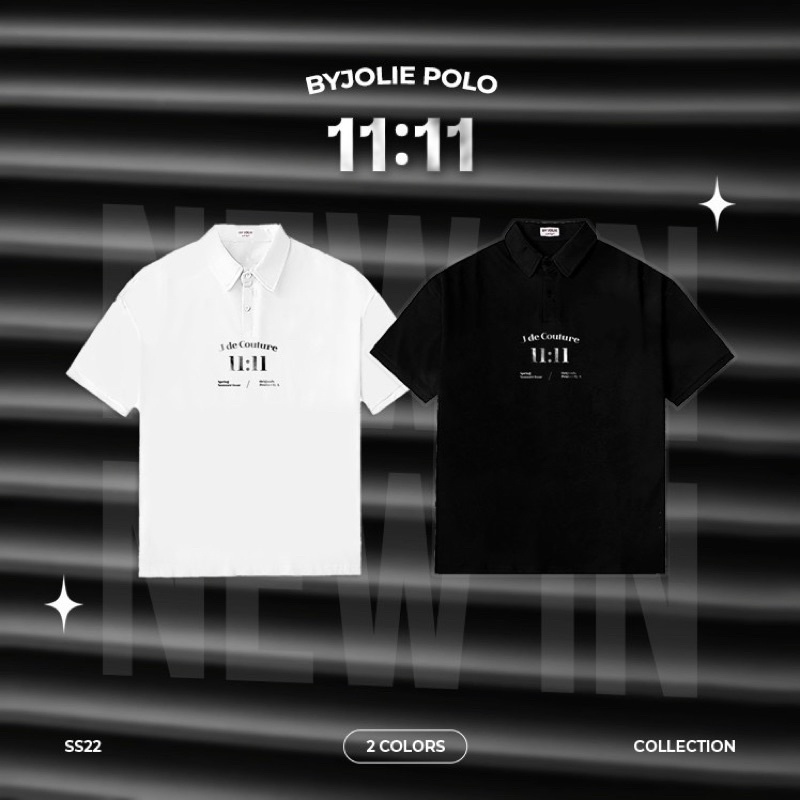 Áo polo unisex 11:11 chất cotton thoáng mát form suông