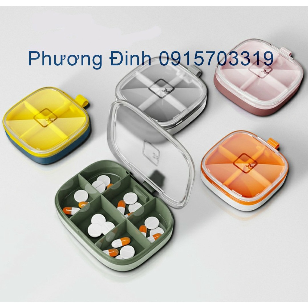 Hộp đựng thuốc 4/6 NGĂN chống ẩm, tiện lợi mang đi khắp nơi