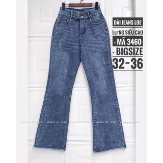 Quần Ống Loe Jean Co Giãn Basic / Quần Jeans Lưng Siêu Cao Qua Rốn