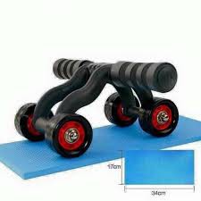 Con lăn tập cơ bụng,con lăn 4 bánh tập GYM cỡ lớn cao cấp - Tặng kèm Thảm lót