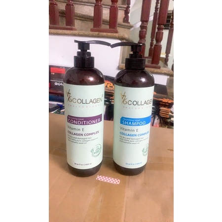 Bộ gội xả V76 COLLAGEN 800ml siêu mềm mượt phục hồi tế bào tóc