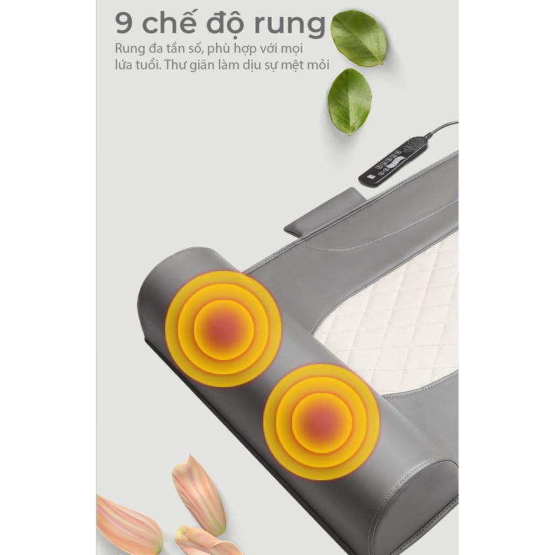 Đệm massage toàn thân VISPO VP-N21 Rung đa tần, Có Túi khí ở phần vai lưng mông - Kèm gối massage hồng ngoại Sưởi ấm