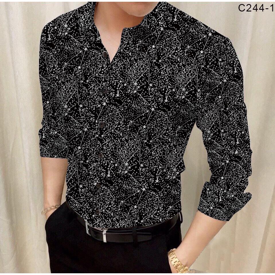 Áo sơ mi nam ánh kim sa chất lụa nhập cao cấp