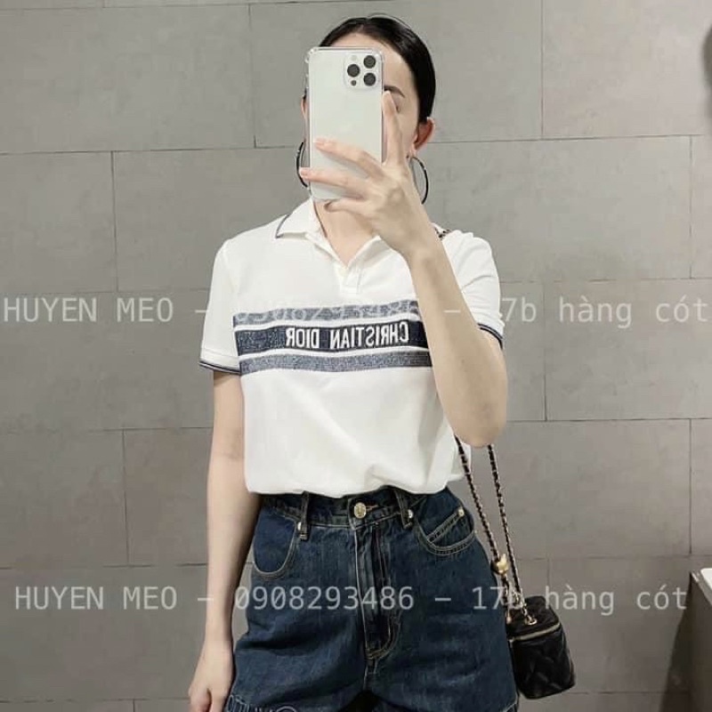 Áo Thun Nữ Cổ Đức,Phông Polo Chữ Miu Thêu, Hình Cún thêu Xịn Đẹp Siêu Hot