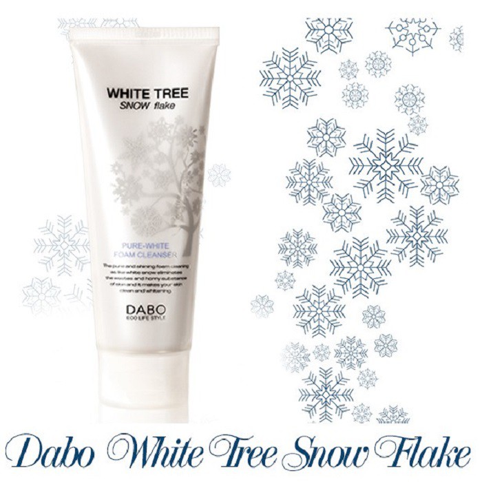 Sữa rửa mặt Dabo White Tree Snow Flake Cây Tuyết Trắng 150ml (có hạt massage)