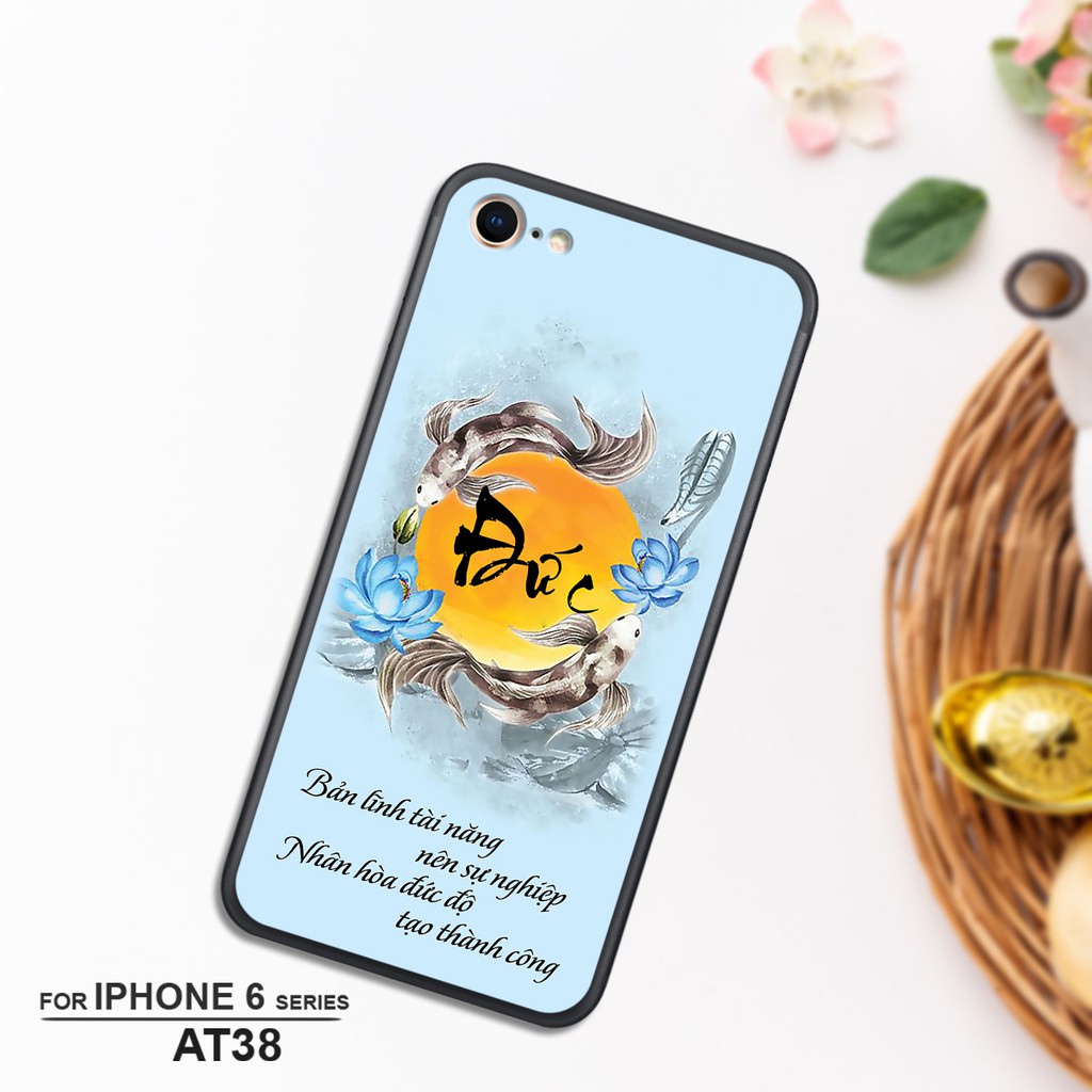 Ốp mặt lưng kính cường lực IPHONE 6/6s - 6/6s Plus - 7/8 - 7/8 Plus - X/Xs - Xr  in chữ thư pháp tâm đức | BigBuy360 - bigbuy360.vn