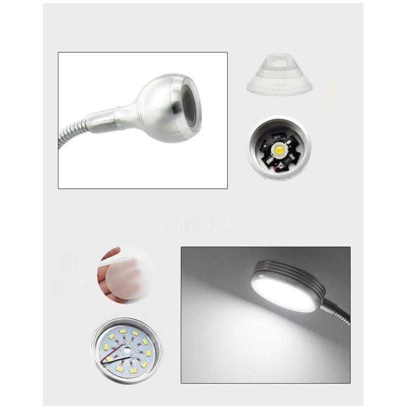 Đèn Kẹp Bàn 2in1 Led Sáng Trắng+Led UV Cực Tím nguồn usb điều chỉnh độ sáng