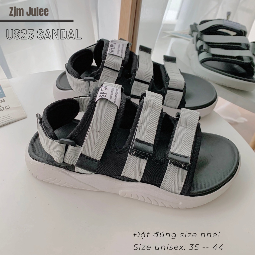 Sandal nam nữ US23 mới - Giày sandal đế bệt chất lượng cao - quai sau tháo rời