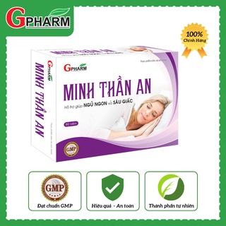 Thực phẩm bảo vệ sức khỏe Viên uống Hỗ trợ giúp ngủ ngon, sâu giấc và giảm stress MINH THẦN AN hộp 60 viên