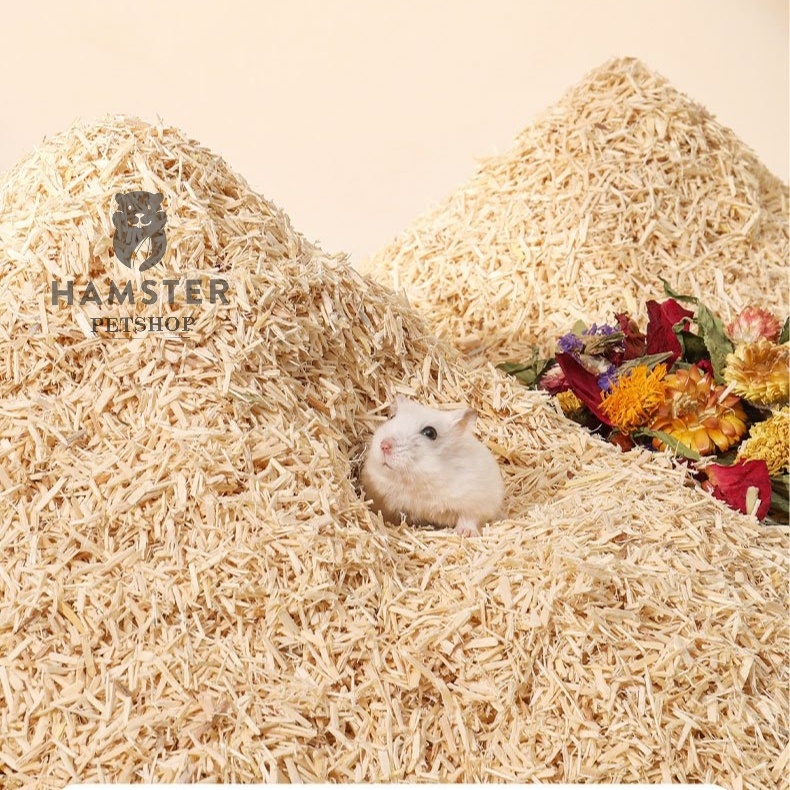 Mùn sợi gỗ Thông mùn thơm tự nhiên lót chuồng cho hamster , nhím , sóc 500g