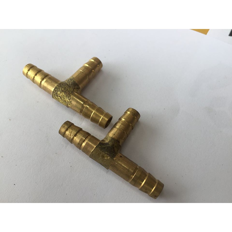 2 chiếc tê đồng nối dây dẫn mềm đường kính 8mm