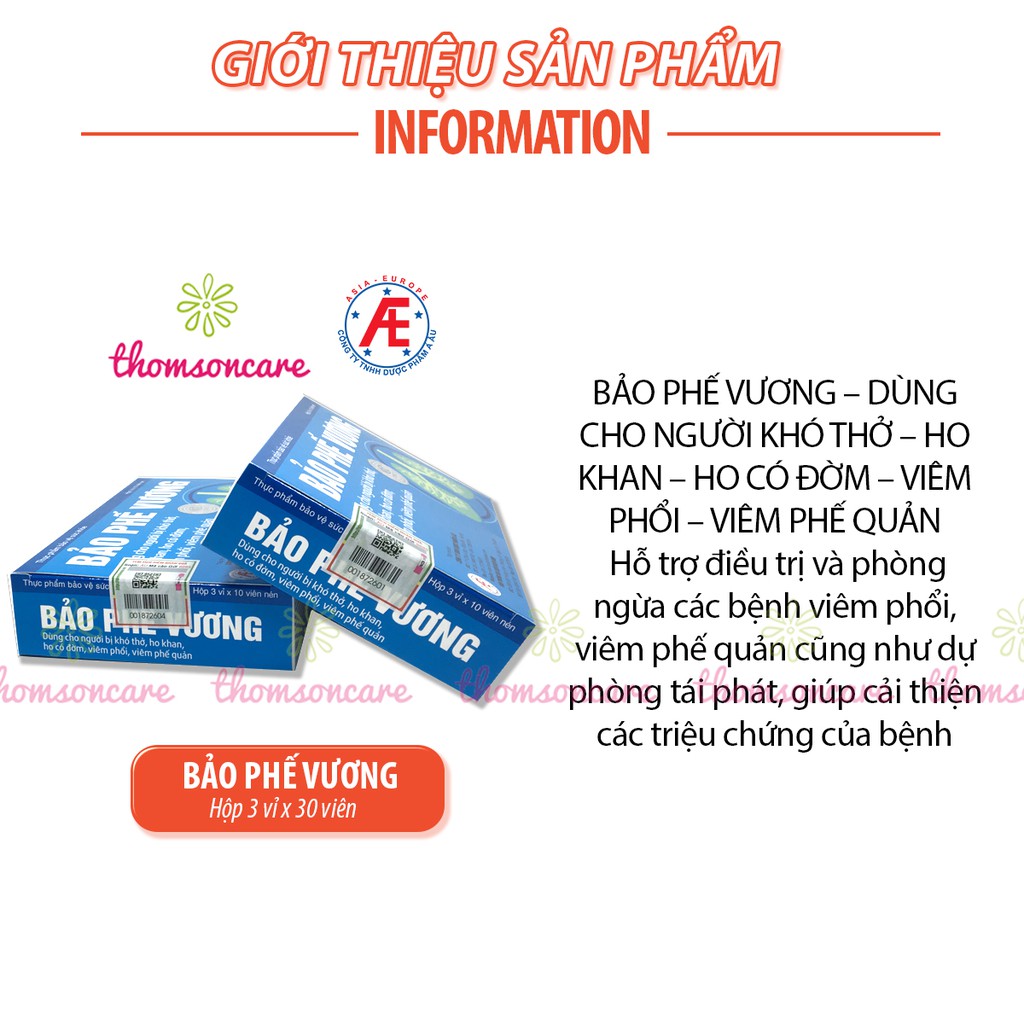 Bảo phế vương Hộp 20 viên Hỗ trợ giảm ho có đờm, phế quản từ thảo dược