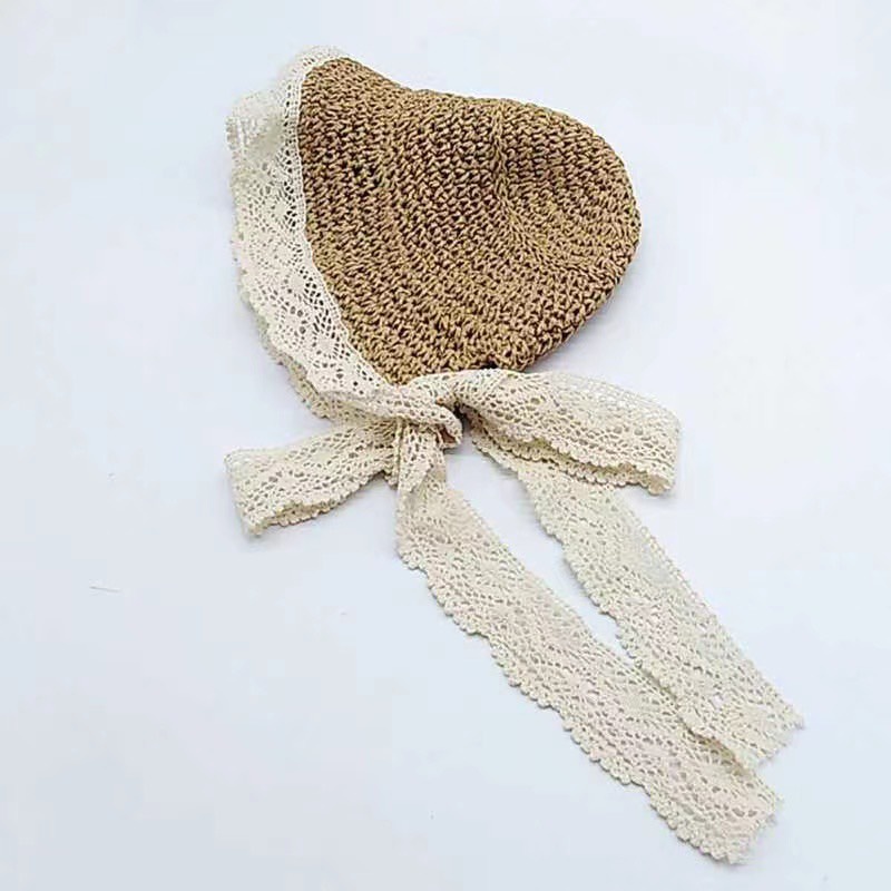 Mũ Cói Viền Ren Cho Bé Đi Biển, Đi Chơi 1-6 Tuổi - Mẫu Vành Ren