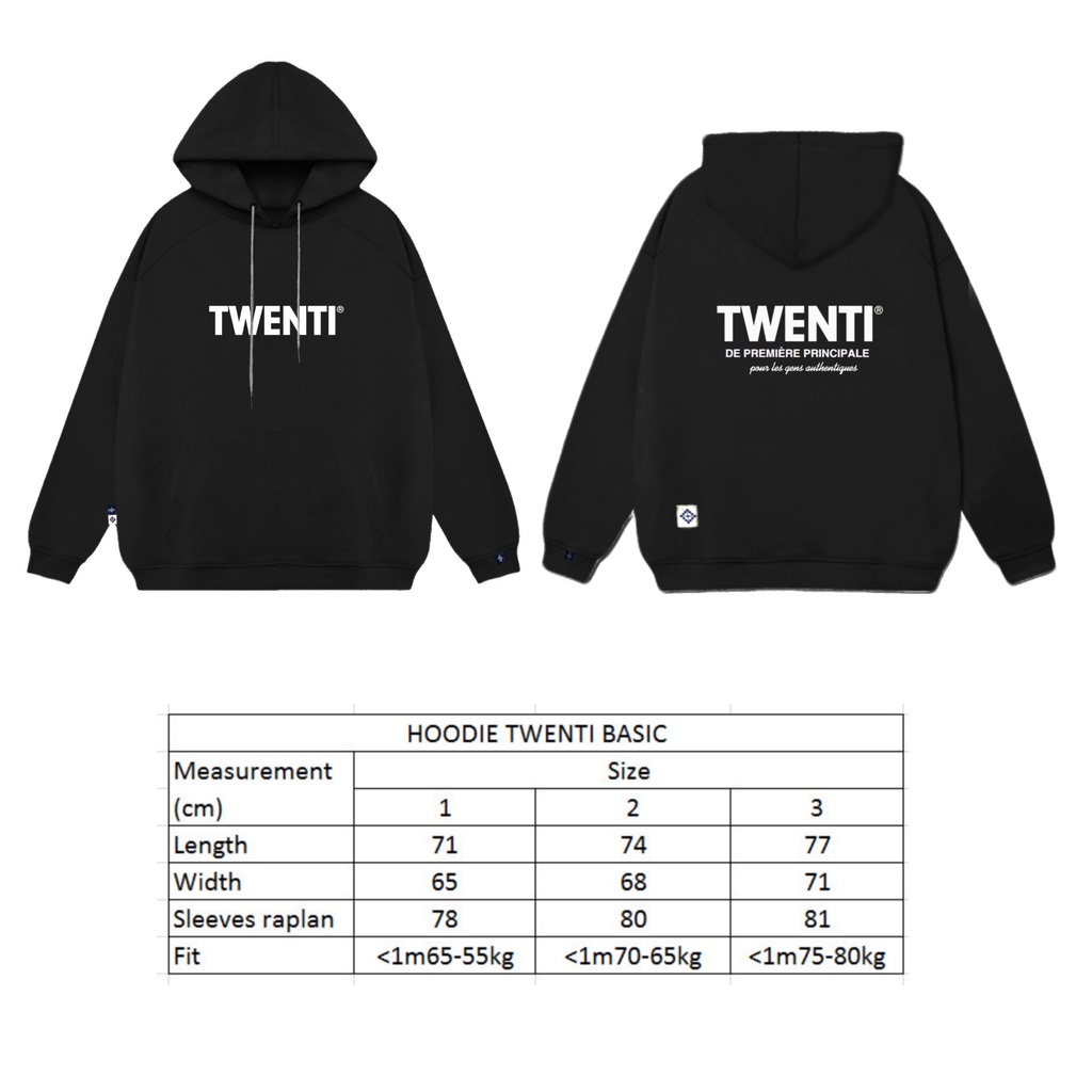 HOODIE TWENTI NỈ BÔNG FONT CHỮ MỚI NĂNG ĐỘNG | BigBuy360 - bigbuy360.vn