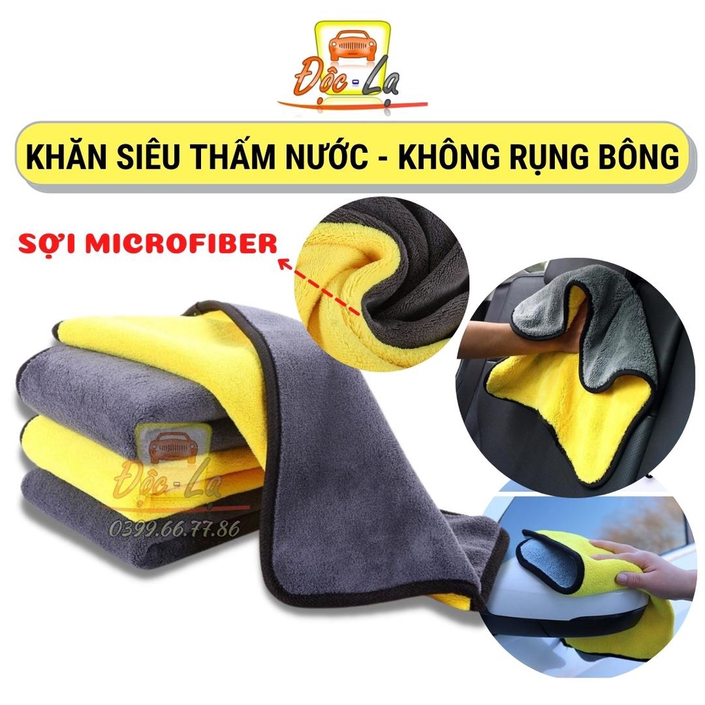 KHĂN MICROFIBER 2 LỚP LAU XE Ô TÔ, NHÀ CỬA CHUYÊN DỤNG