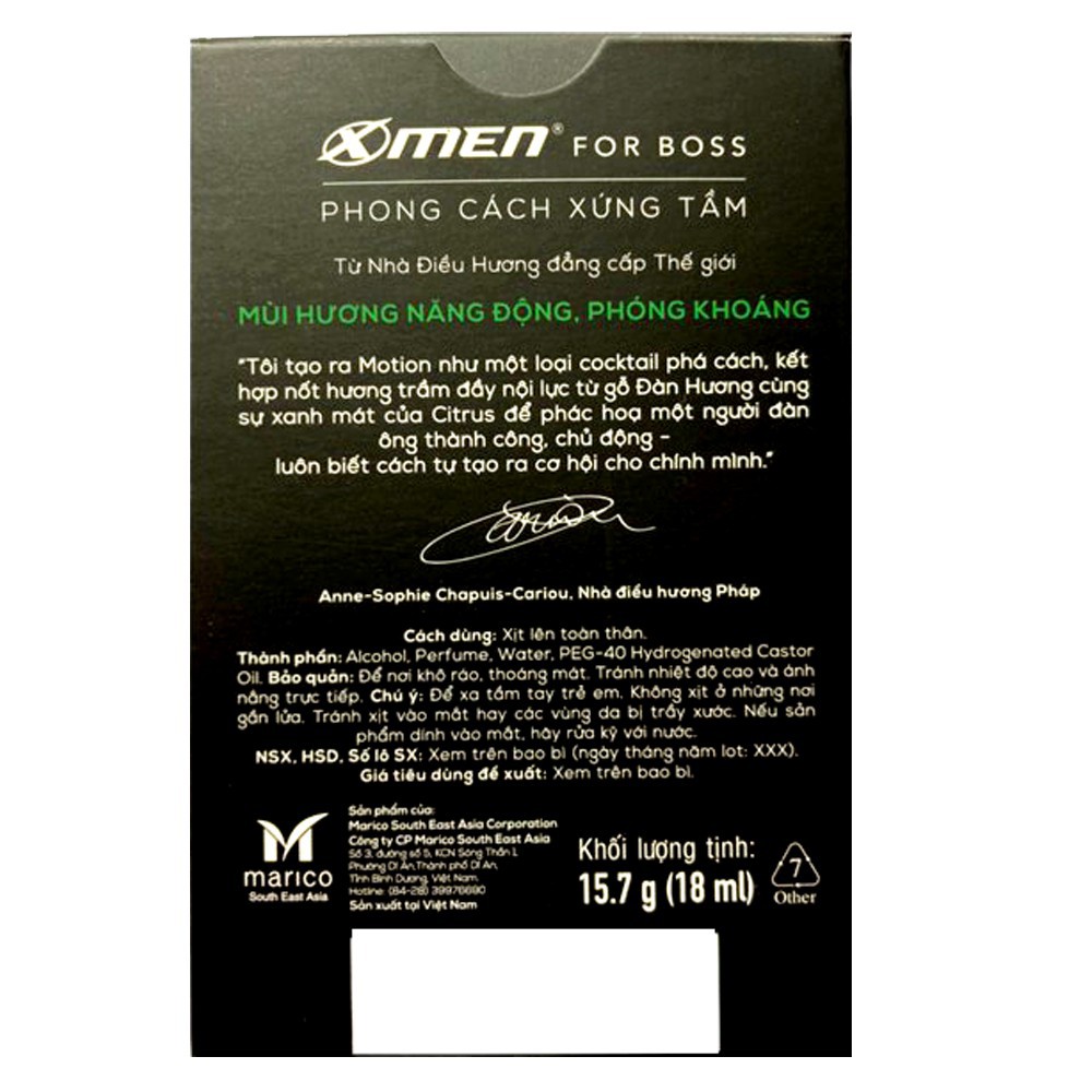 Combo Nước hoa bỏ túi Xmen for Boss Motion 18ml + Sáp vuốt tóc X-Men Salon Solutions Hard Wax 70g