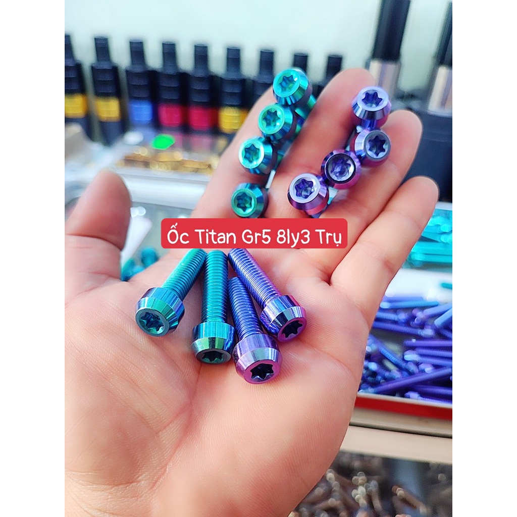 Ốc TiTan Gr5 8li10 8li20 8li25 8li30 8li40 8li6 Đầu dù salaya Probolt Gắn Xe Máy