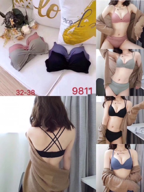 Áo Lót Ngực Su Đúc Thông Hơi Dây Đan Chéo Cao Cấp Không Gọng Đệm Nâng Ngực Chất Mềm Mịn Mặc Thoải Mái 9811 | BigBuy360 - bigbuy360.vn