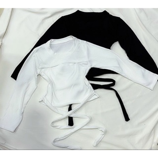 áo Croptop dài tay thắt dây eo