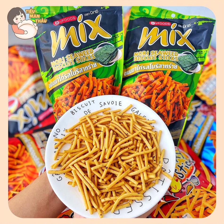 Bim bim tăm Thái Lan Mix, snack tăm que giòn 60gr - Tiểu Màn Thầu Store