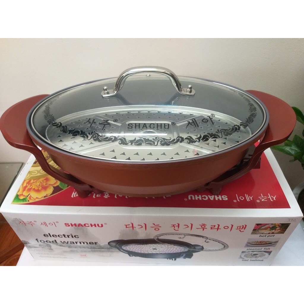 NỒI LẨU ĐIỆN SACHU-TRÒN SC-E DUNG TÍCH 4L CÓ XỬNG HẤP TIỆN LỢI