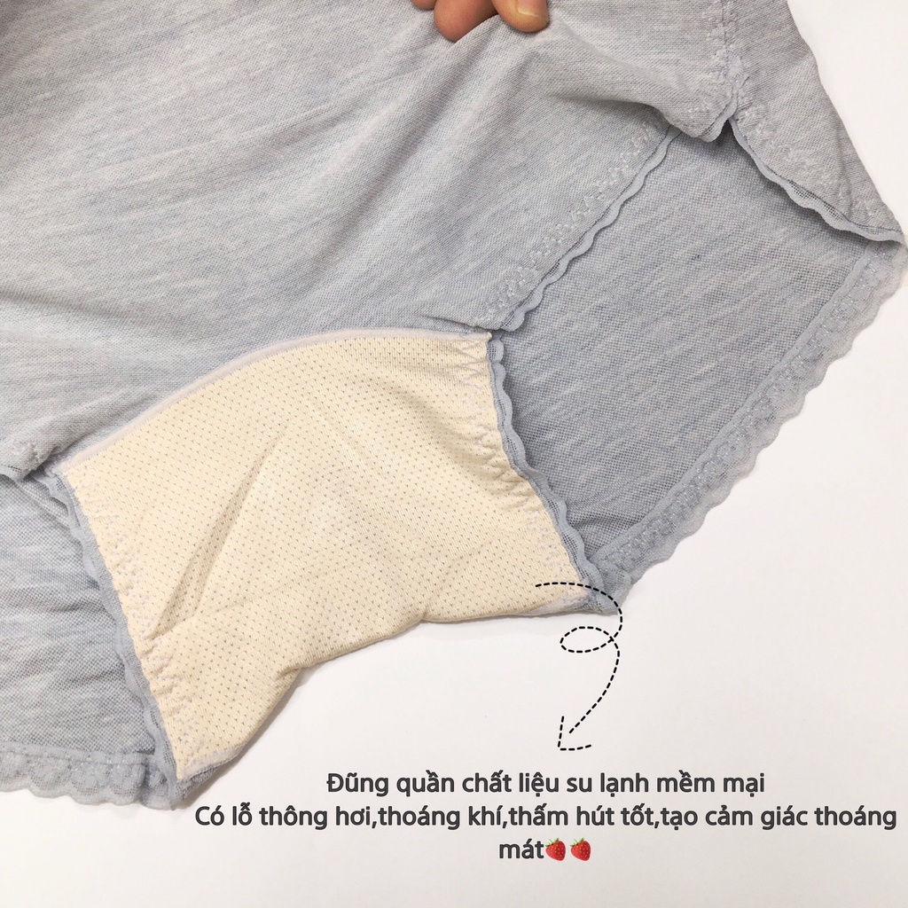Quần mặc trong váy an toàn kháng khuẩn Cotton mềm mại thấm hút co giãn tốt kiểu dáng đẹp,Quần đùi mặc váy viền ren Q515