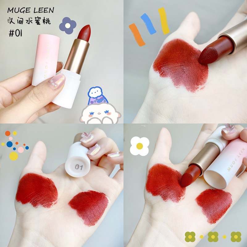 [Hàng mới về] Son môi MUGE LEEN mềm mượt mùi trái cây lâu trôi dưỡng ẩm chống thấm nước | BigBuy360 - bigbuy360.vn