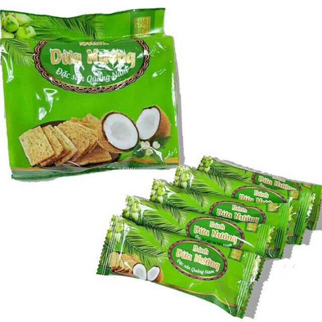 [combo 5 gói ] Bánh dừa nướng Quỳnh Trân 180gr đặc sản đà nẵng làm quà biếu , ăn vặt