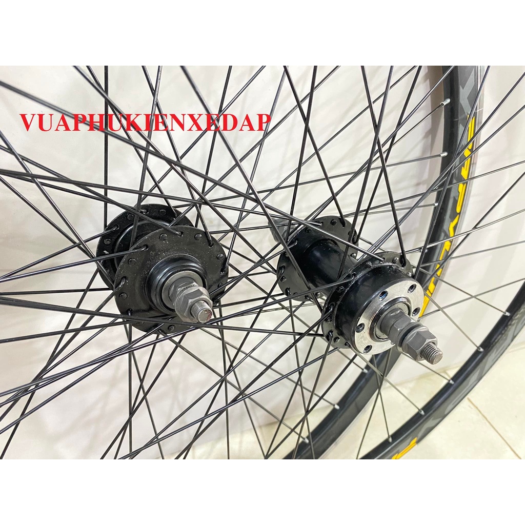 Bộ vành bánh 700c cao 4cm đan sẵn đùm líp vặn Phanh đĩa