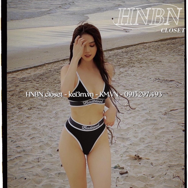 (Ảnh thật - có sẵn) Set bikini Badblood Ngọc Trinh có mút ngực