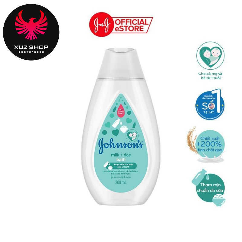 Sữa tắm gội Johnson's Milk + Rice tinh chất sữa gạo --200ml