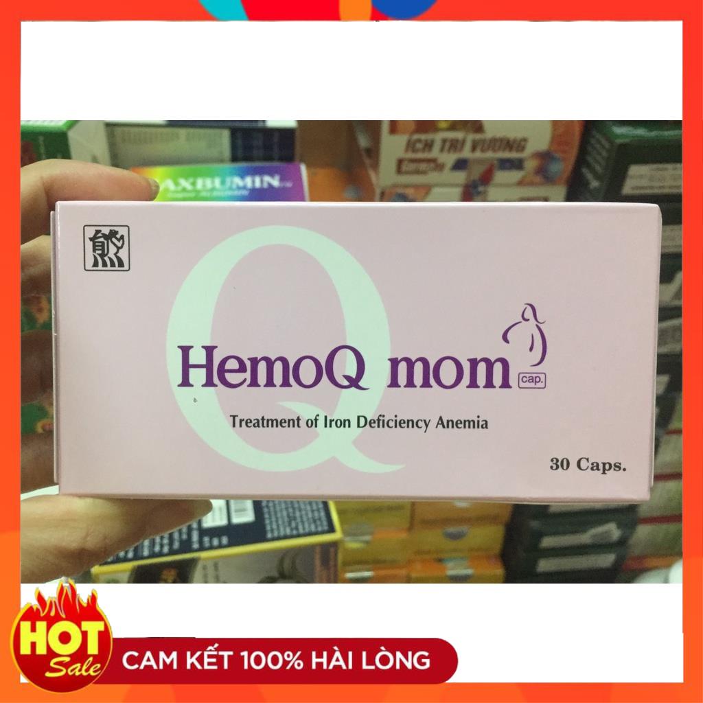 Viên bổ sung sắt hiệu quả hấp thu 100% HemoQ Mom nhập khẩu Hàn Quốc cho bà bầu, người thiếu máu ( Hộp 30 viên)