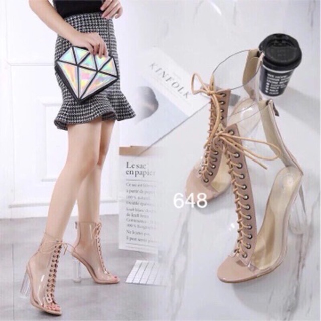 Giày bốt trong suốt thời trang hot 9p