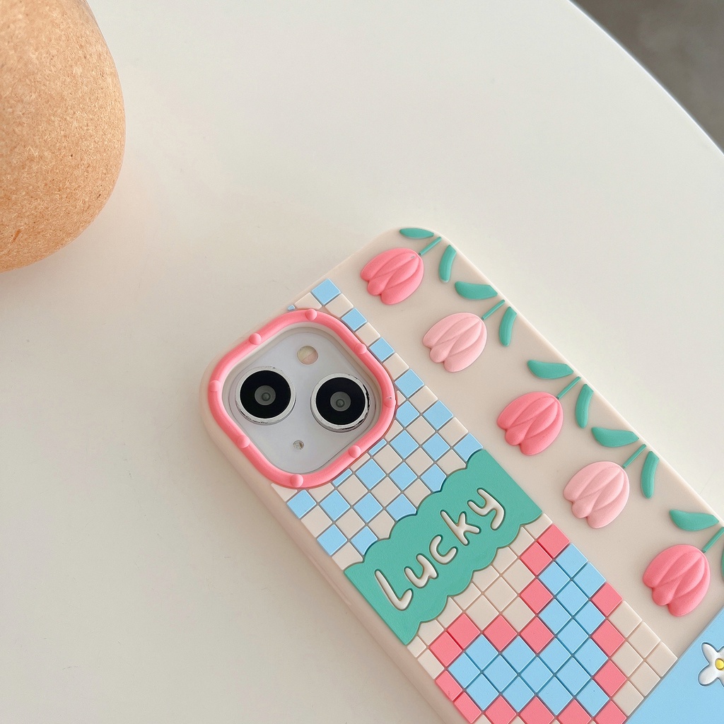 Ốp Điện Thoại Silicon Mềm Chống Sốc Hình Hoa tulip Cho iPhone 13 12 11 Pro Max XR XS Max X 7 8Plus