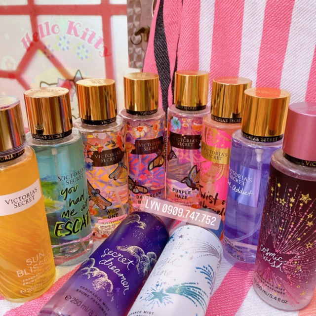 [AUTH - ĐỦ MÙI] Body Mist Victoria’s Secret 250ml Nước Hoa Xịt Toàn Thân VIC Amber Love spell Nhũ Coconut VS Kim tuyến