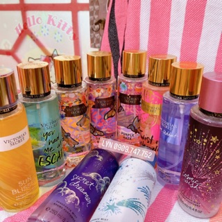 [AUTH - ĐỦ MÙI] Body Mist Victoria’s Secret 250ml Nước Hoa Xịt Toàn Thân VIC Amber Love spell Nhũ Coconut VS Kim tuyến