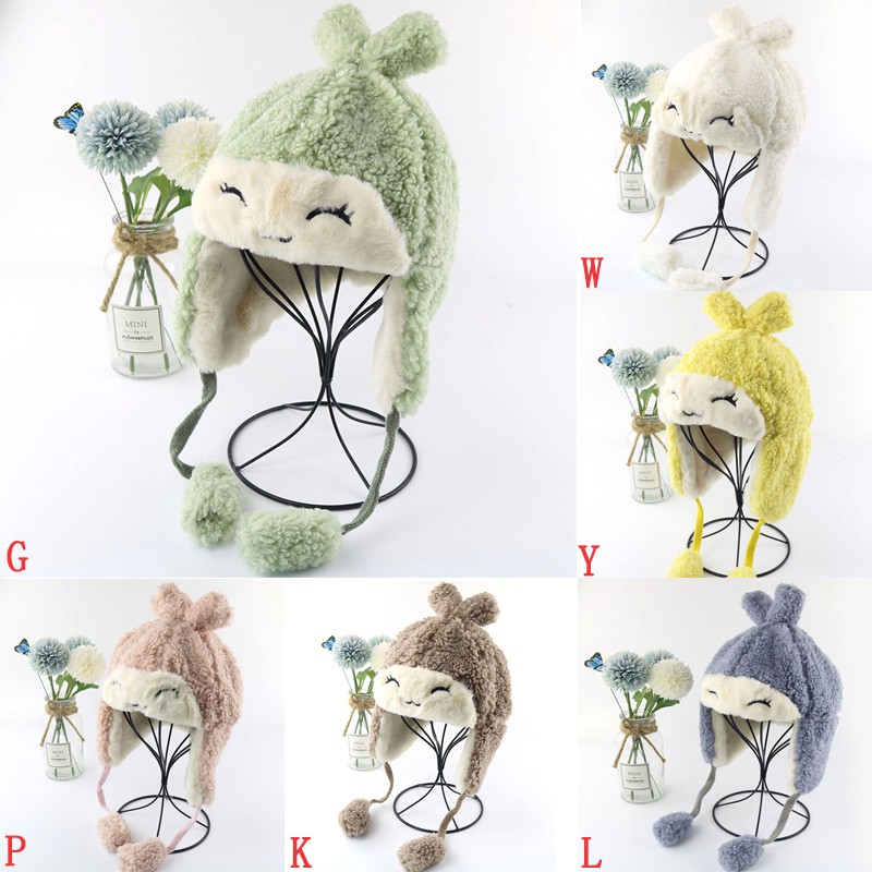 Mũ lông ấm áp phong cách hoạt hình thu đông cho bé