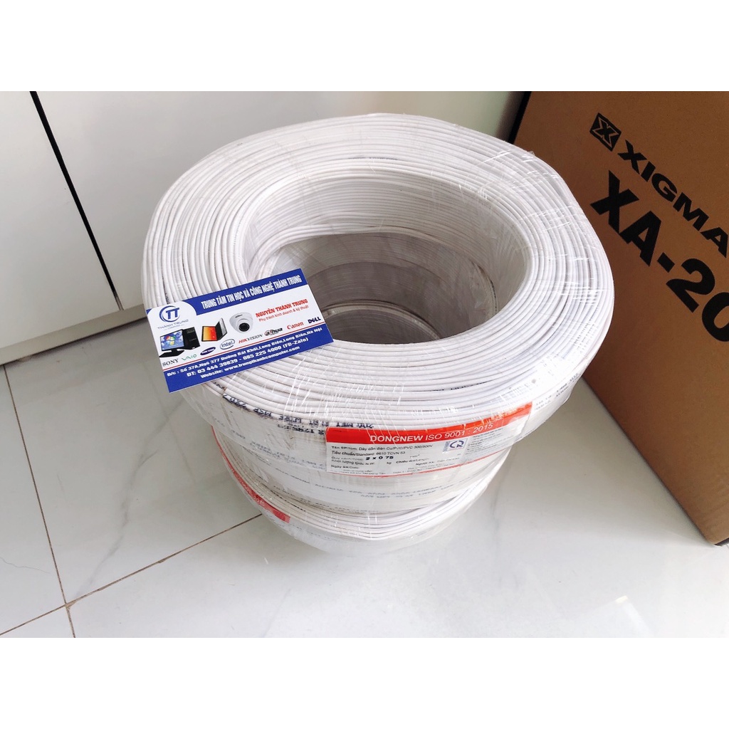 Combo Dây súp điện CADIVI, HANSUN(Cuộn=100M) | DONGNEW(Cuộn=200M) 2 x 0,5mm, 2x0,75mm trắng