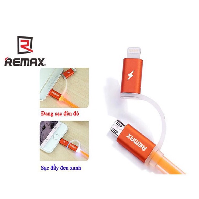 Cáp Sạc Nhanh Remax RC 020T 2 in 1 | Đầu Lightning + Micro- Hàng Chính Hãng 5.0