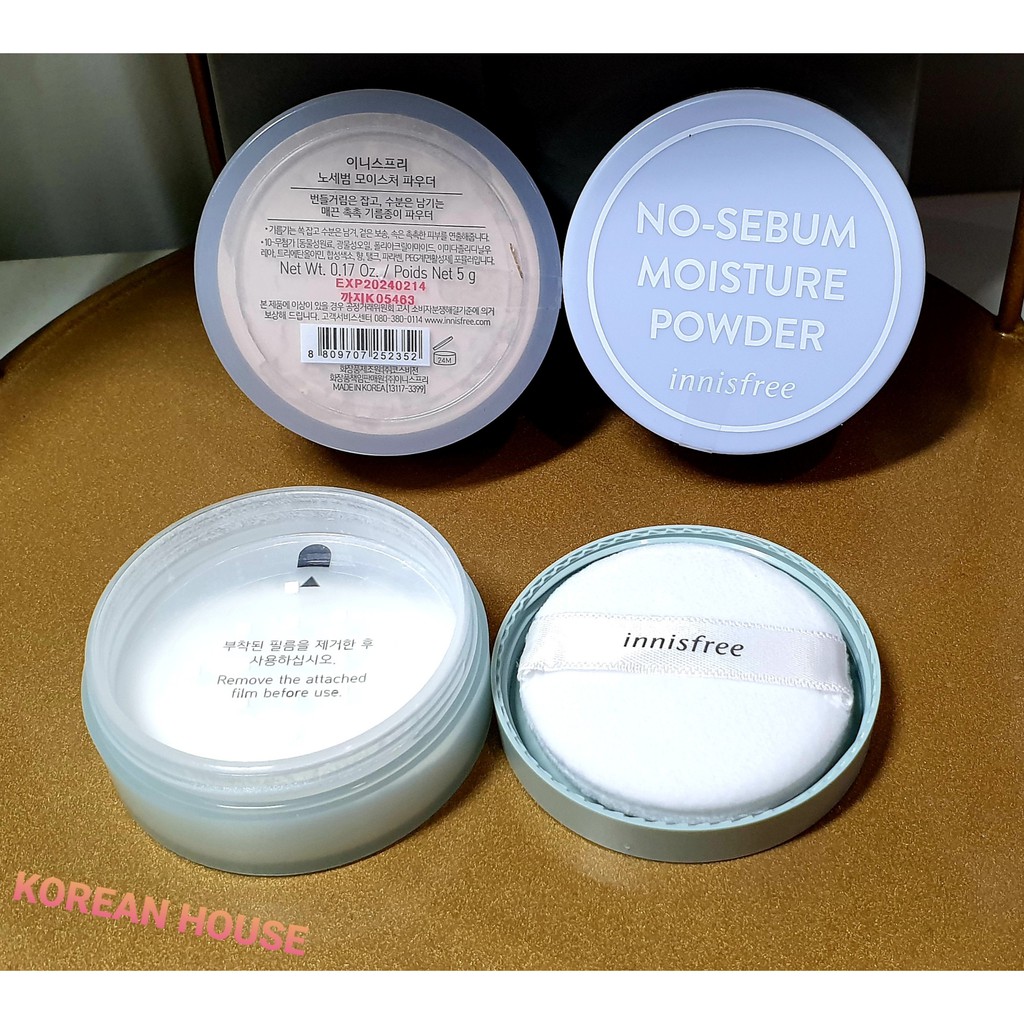 PHẤN PHỦ KIỀM DẦU INNISFREE NO SEBUM MINERAL POWDER_Mẫu mới tháng 3/2021