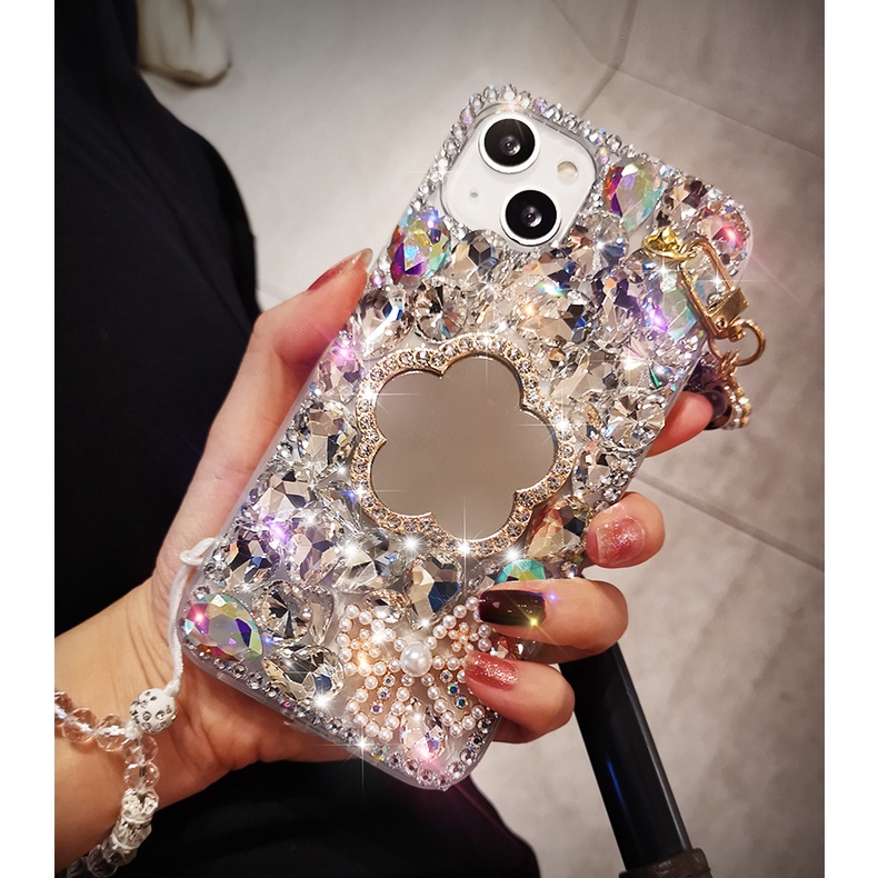 Ốp Điện Thoại Đính Đá Lấp Lánh Có Dây Đeo Cho Xiaomi Redmi Note 11 Pro 11s 10 10s 9s 9 8 4G 9A 9C 9T POCO X3