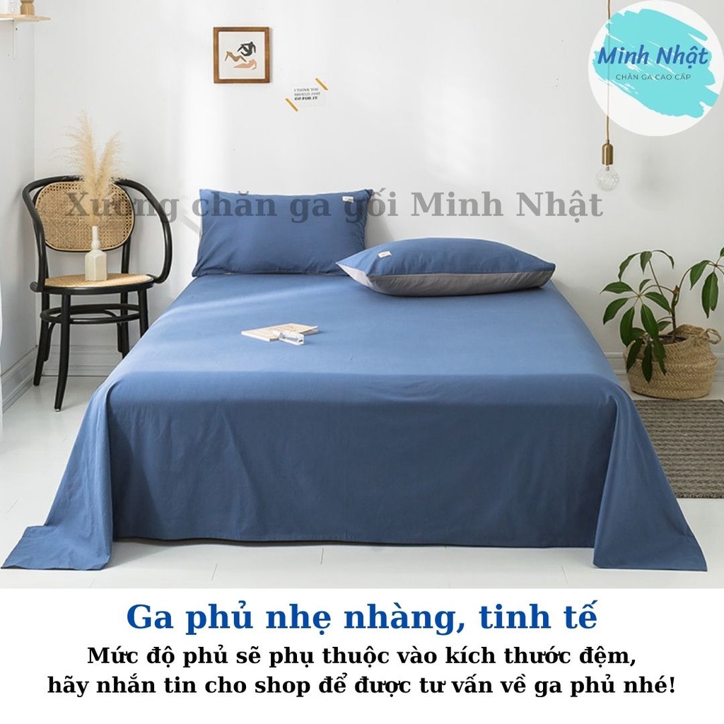 Bộ ga giường và vỏ gối Cotton Tici Minh Nhật cao cấp - drap giường bo chun đủ kích thước 1m2, 1m4, 1m6, 1m8, 2m2 | BigBuy360 - bigbuy360.vn