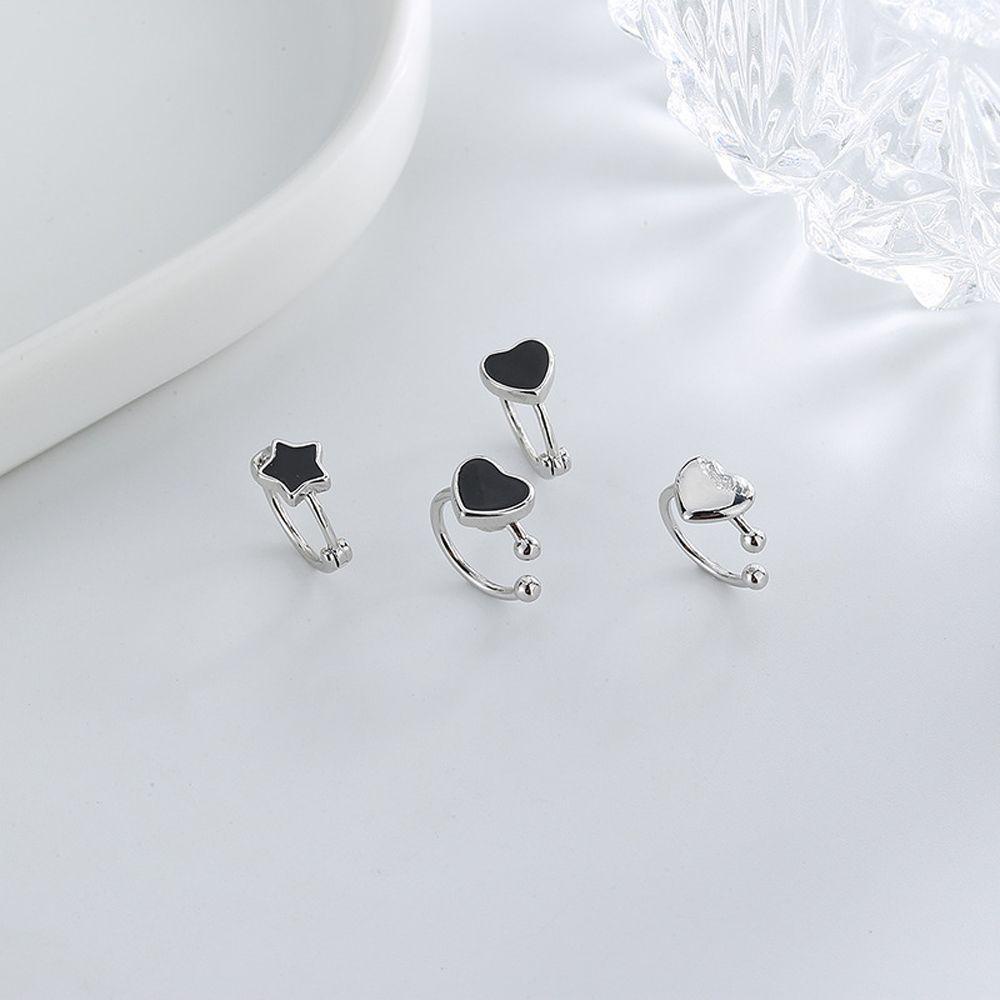 Khuyên Kẹp Vành Tai Bằng Đồng Không Xỏ Họa Tiết Trái Tim / Ngôi Sao Thời Trang Dành Cho Nữ