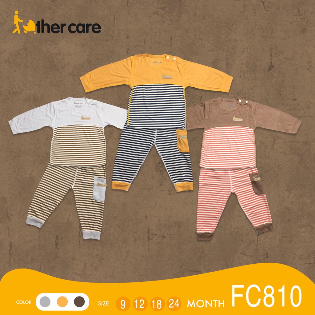 Bộ Quần áo FatherCare Cài vai DT - Kẻ phối túi FC810