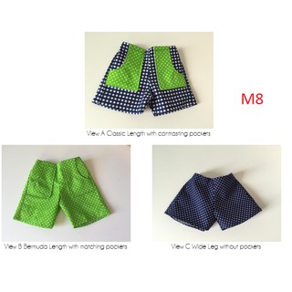 Rập giấy quần áo búp bê M8 (quần short)