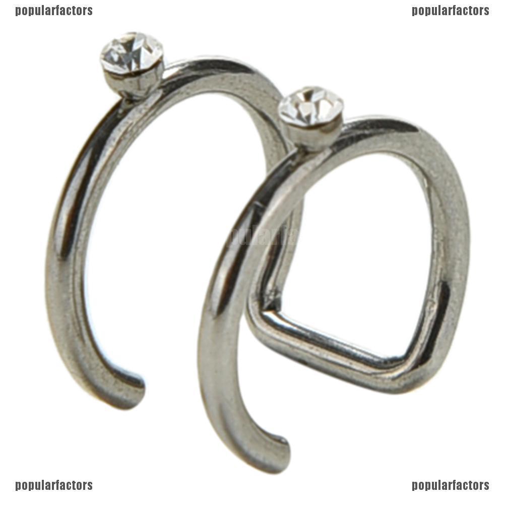 Khuyên Tai Bạc 2 / 3 Lớp Đính Đá Đơn Giản Thời Trang