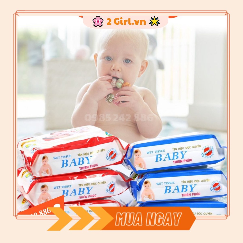 Khăn Giấy Ướt Baby Có Nắp Gói 100 Tờ